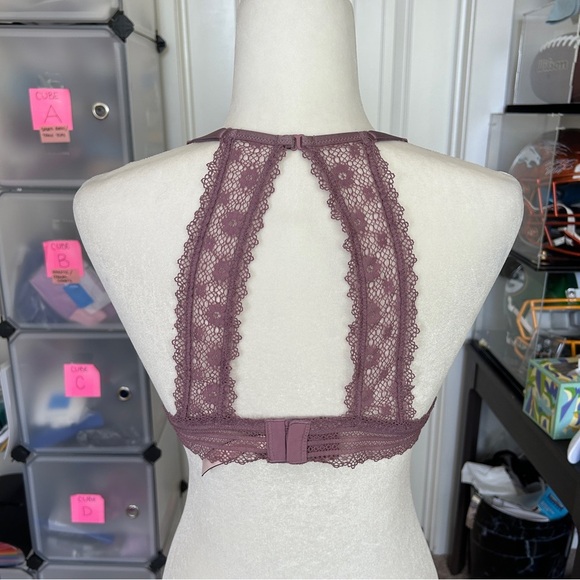 Victoria's Secret Lavender Purple Floral Lace Bralette Size Large - Picture 3 of 7
